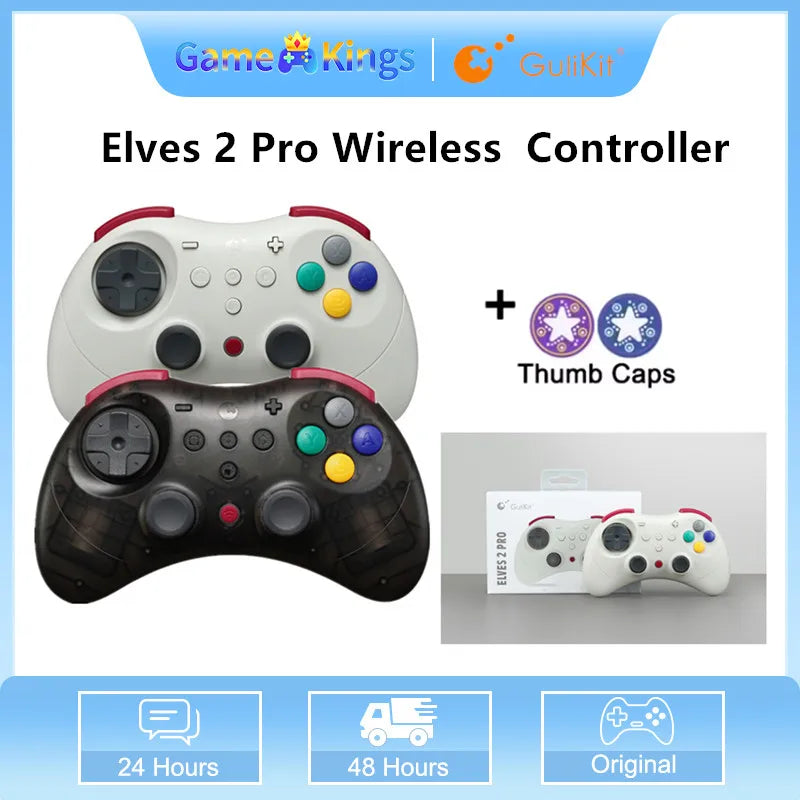 GuliKit Elves 2 Pro Wireless Gaming Controller for Switch 2,Windows,iOS & Android, Hall Effect Joysticks,1000Hz Polling Rate