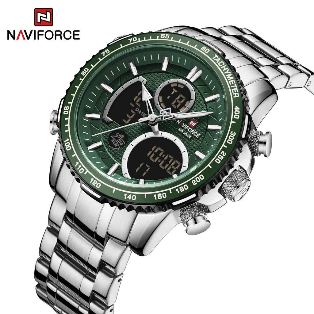 NAVIFORCE Fashion Men Watch Luxury Brand Sport Watch For Men Chronograph Quartz Wristwatch Military Waterproof Steel Band Clock