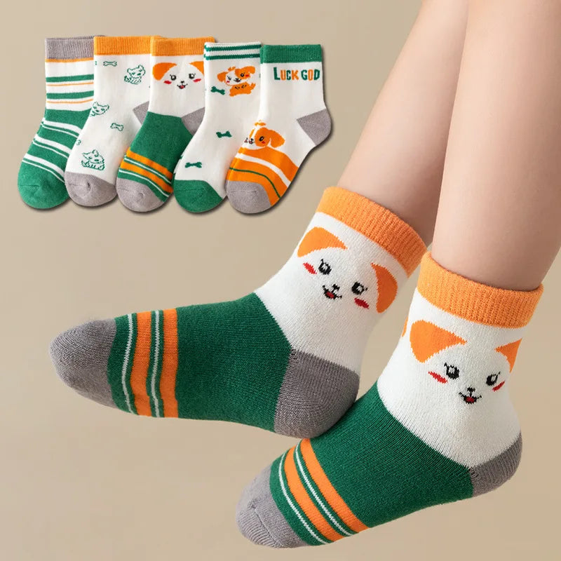 5Pairs Baby Socks Newborn Baby Boy Cute Short Sock 0-1-3-10Y Kids Cotton Toddler Cartoon Soft Children's Sports Socks for Girls