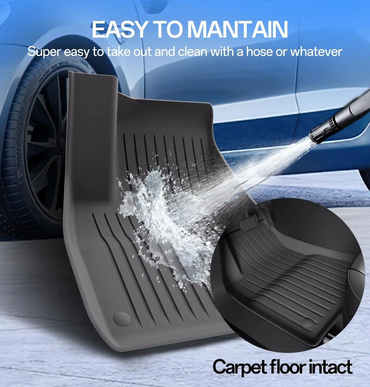 Car Floor Mats For Tesla Model 3 2018 2019 2020 2021 2022 Premium All Weather Anti-Slip Waterproof TPE Floor Liners Mat Pads