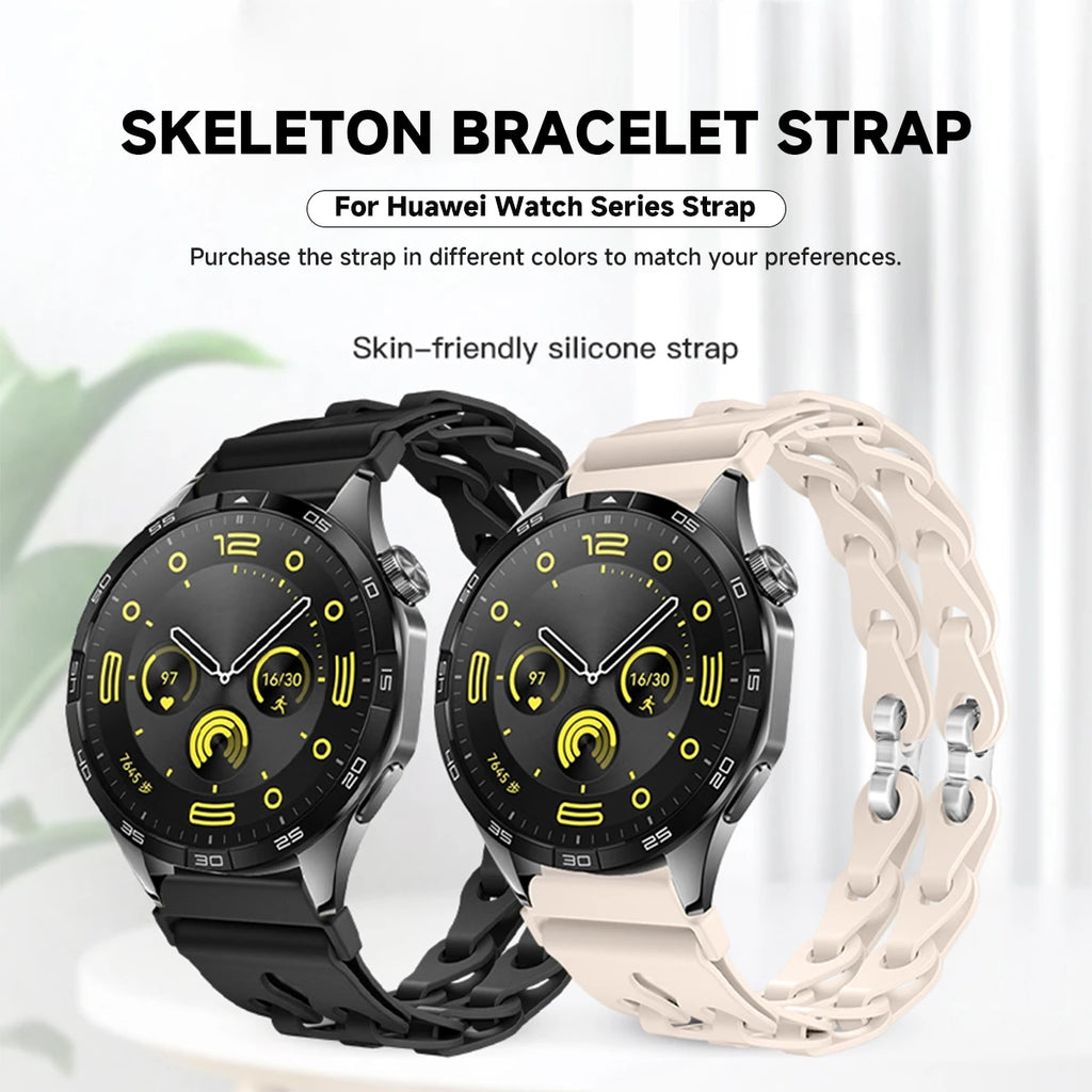 22mm 20mm Chain Strap for Samsung Galaxy Watch 7 6 5 4 6Classic Silicone Band for Huawei GT4 3Pro for Amazfit GTR 4/GTS Bracelet