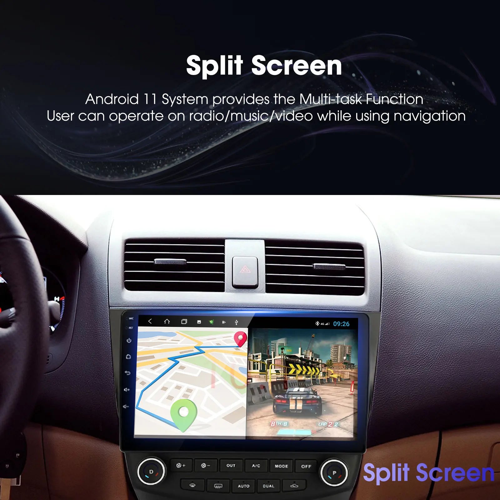 Android Car Stereo fo Honda Accord 7th 2003-2007,Build-in Carplay & Android Auto, 10 inch Capacitive Touch Screen GPS Navigation