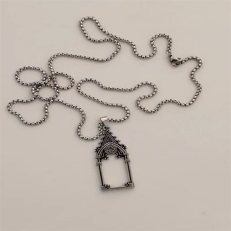 Vintage Cross Pendant Necklace Unisex Versatile Simple Long Sweater Chain Hip Hop Accessory