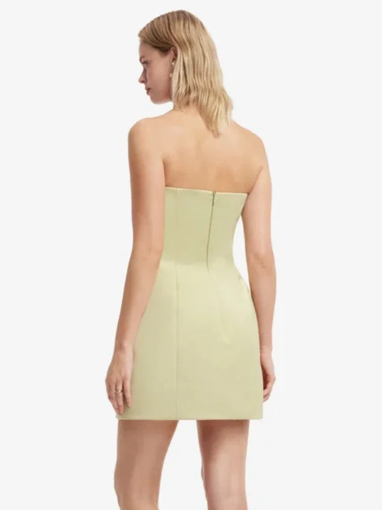 2026 Sexy Strapless Embroidered Flowers Mini Dress Women Sleeveless Backless Florals A-line Dresses Evening Party Cocktail Gowns