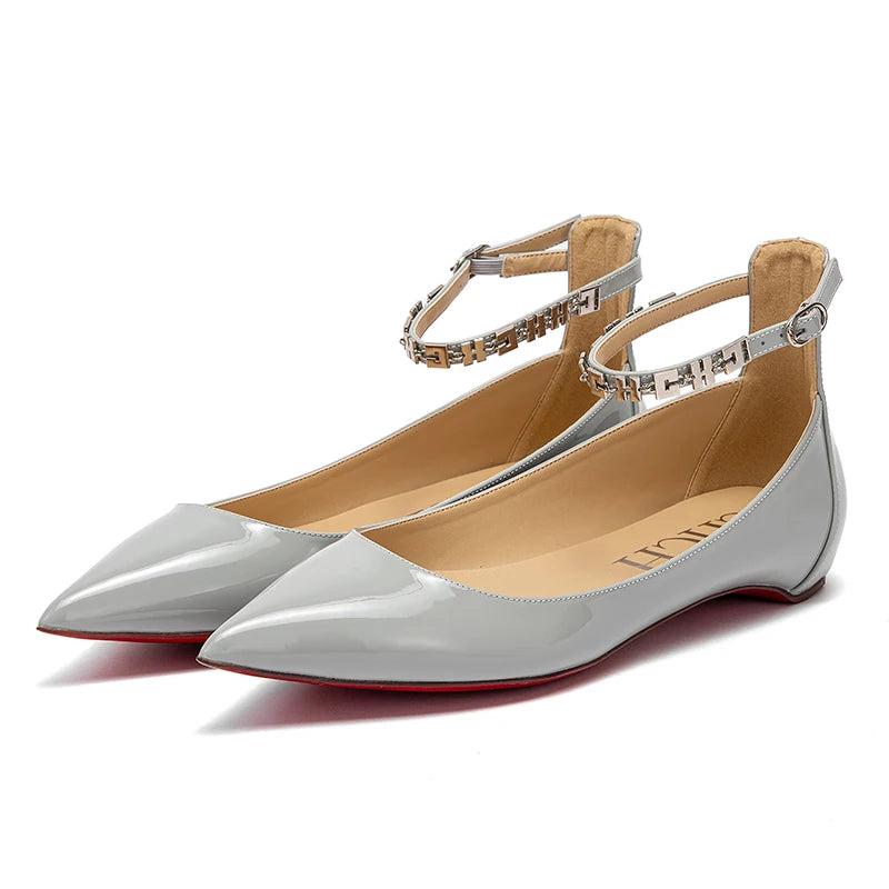 CHCH Women's Flat Shoes 2024 New Simple and Comfortable Pointed Business Women's Shoes