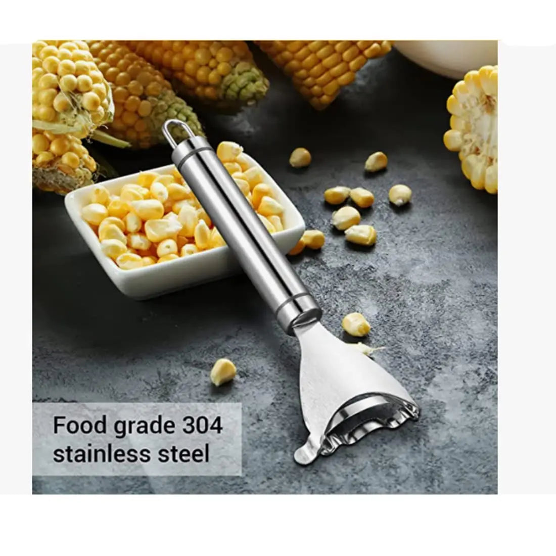 1Pc Stainless Steel Corn Peeler Ergonomic Handle Corn Kernel Remover Magic Corn Stripper Thresher Kitchen Corn Stripping Tool