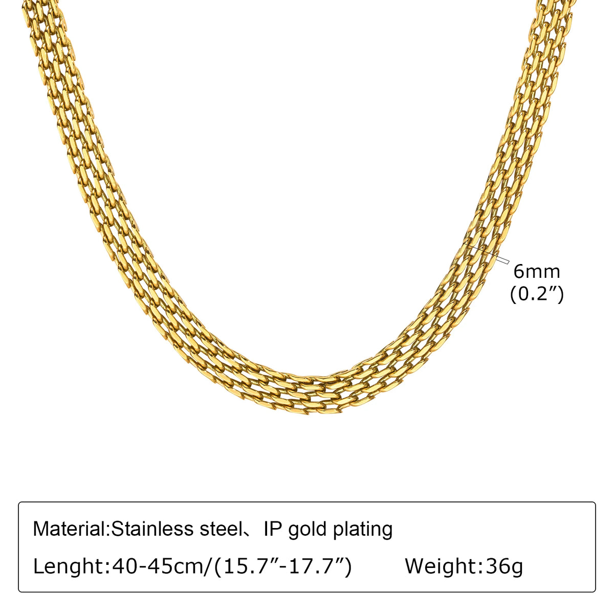 Chunky Gold Plated Link Necklace For Women, Stainless Steel Oval Thick Chain Choker Minimalist Jewelry Trendy Party Jewelry Gift