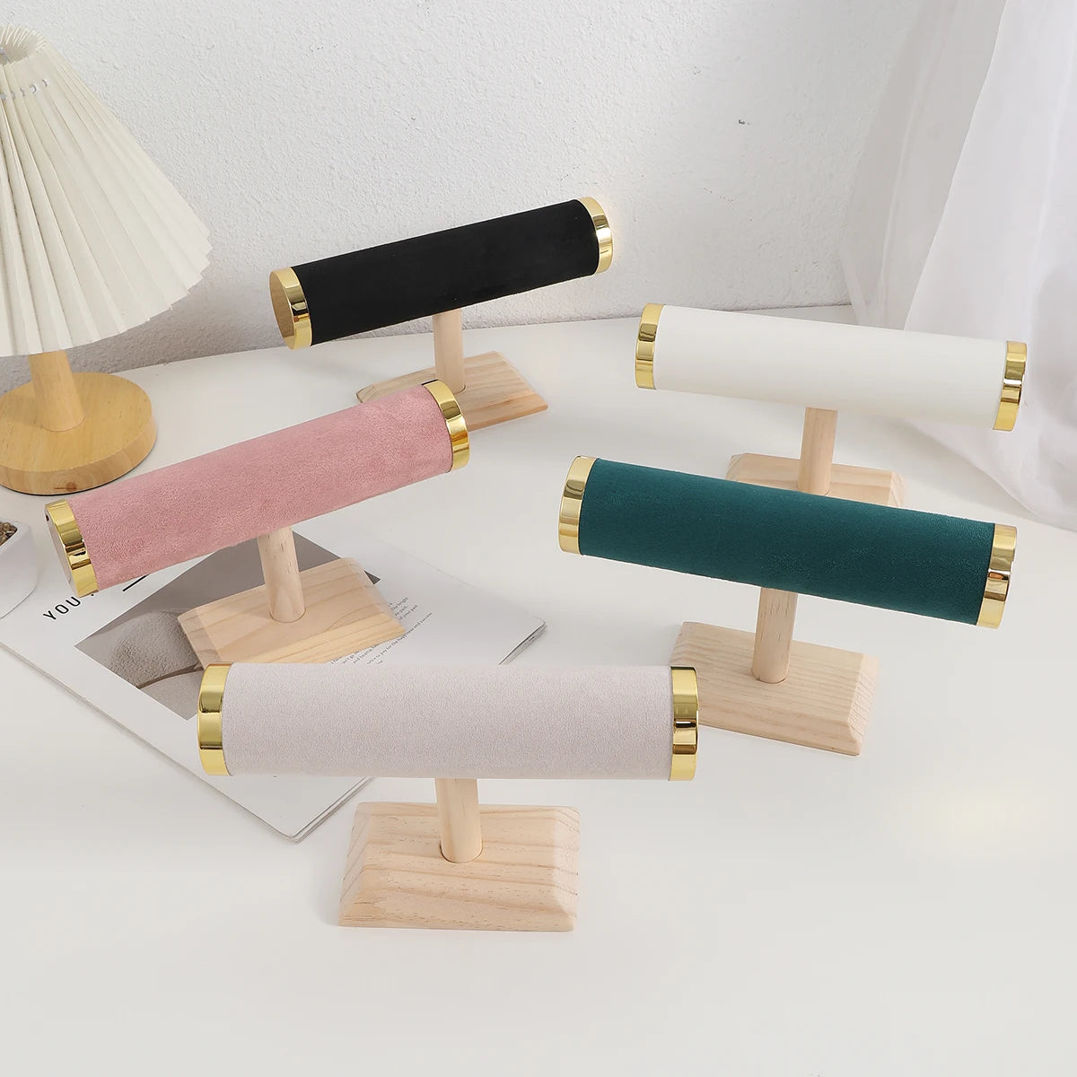 Jewelry Bracelet Display Stand Vertical T Bar Tower Organizer for Hair Band Home Organization Scrunchies Desktop Showcase