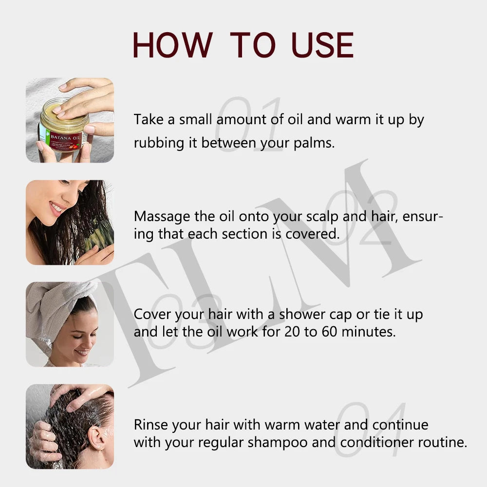 Batana Oil 2Pcs Hair Care Combo Set, Includes 60Ml Dropper Bottle Batana Oil And 120G Jar Batana Oil Paste, Tame Frizzy Hair, Home Hair Care Kit, Suitable For Curly And Straight Hair