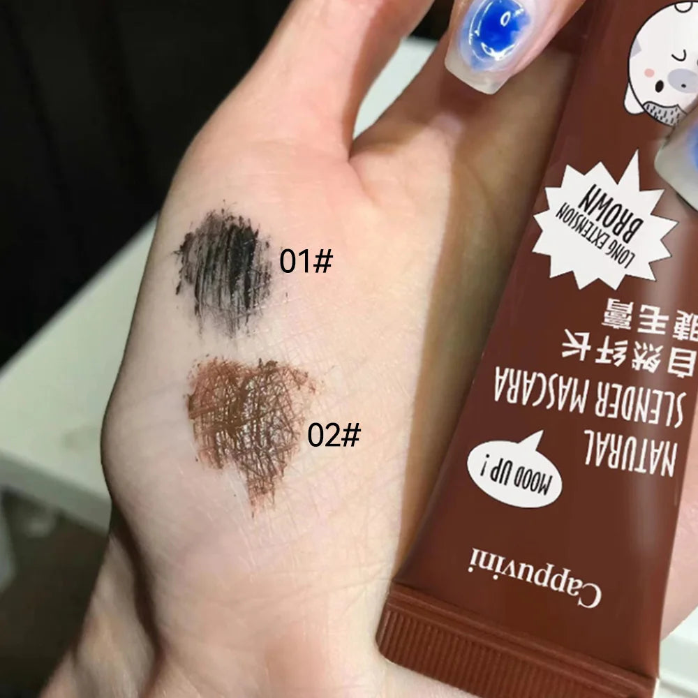 Toothpaste Tube Mascara Waterproof - 12H Long Thick Curled Lengthens Natural Look Smudge-proof Long-lasting Black Lashes