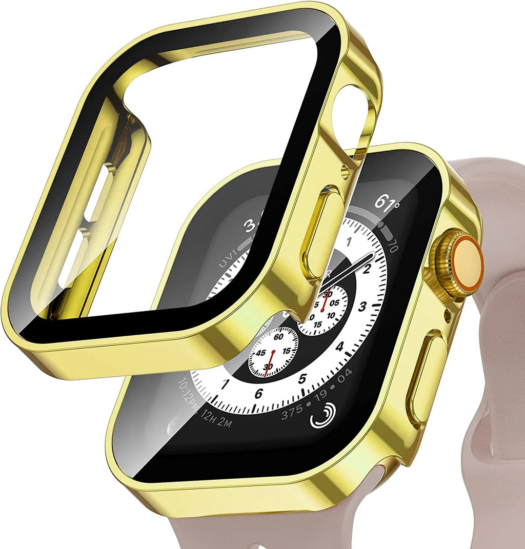 Waterproof watch case+glass for Apple Watch 40/41/42/44/45/46mm, Scratch-resistant protective case, for Series 11 10 987654 se
