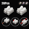 20pcs CH2 Spring Quick Wire Connectors Cable Clamps Terminal Block LED Strip Light Replace Electrical Tapes Cable Clamp Tools