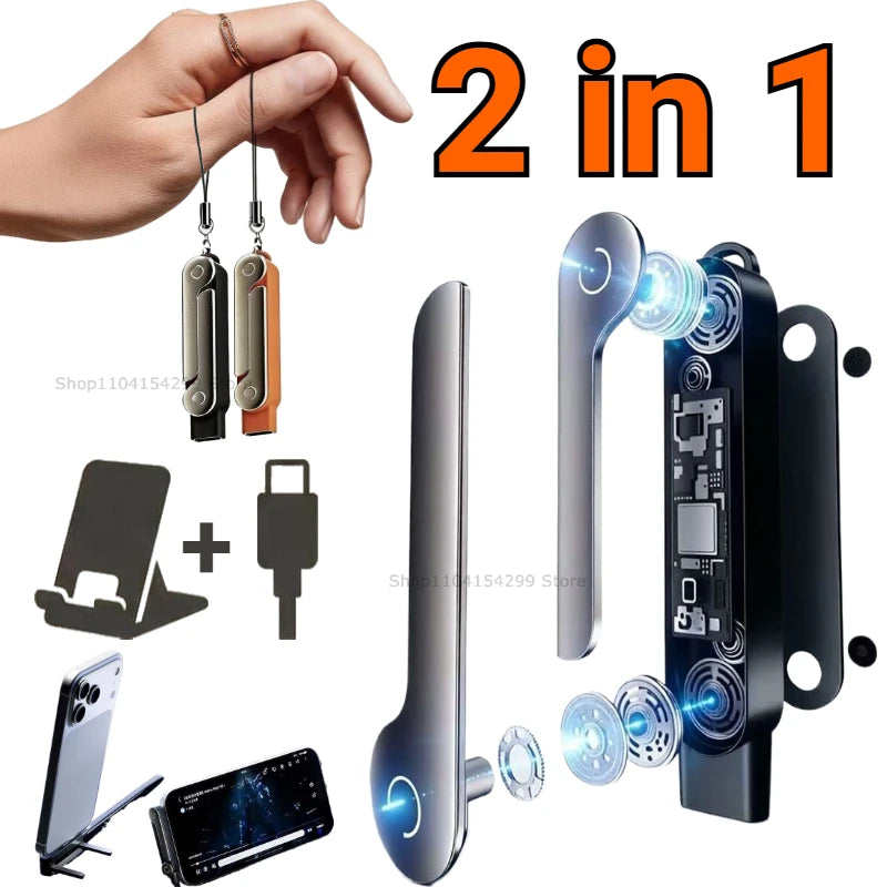 240W Charge Wire Bracket with Invisible Support Foldable Phone Holder USB Type C Flat Charger Charging Cable C Kick Cable Stand