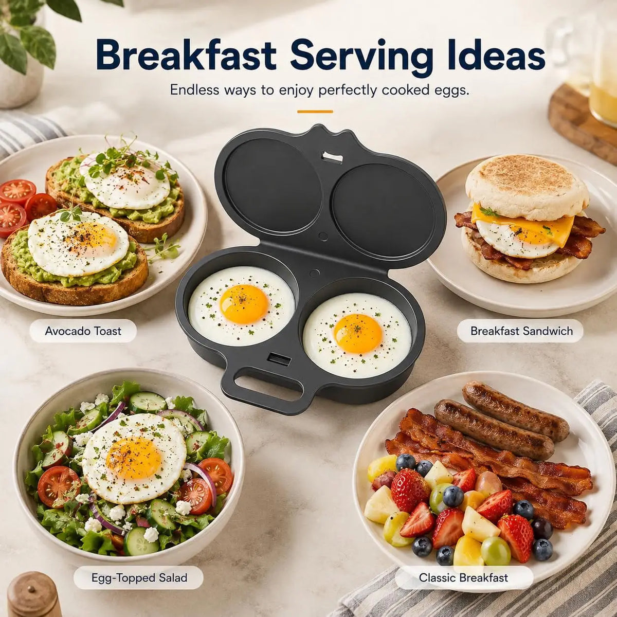 Microwave Egg Cooker Double Cavity Egg Poacher Food Grade Non Stick Egg Steamer Oil Free Breakfast Maker Reusable Kitchen Mold