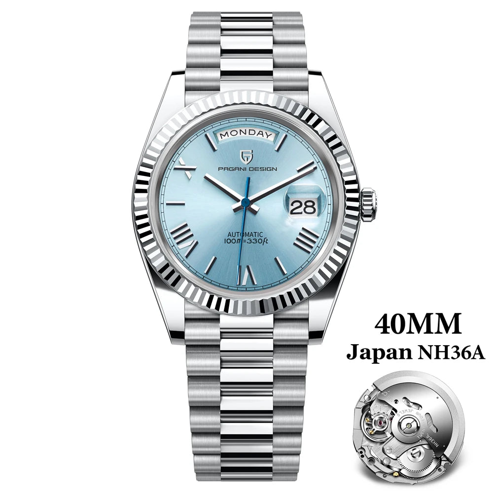 PAGANI DESIGN 2026 New Luxury Rose Gold DD40 Automatic Watch For Men NH36A Mechanical Wristwatch Men Stainless steel Waterproof