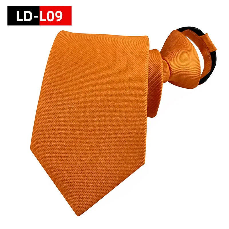 Zipper Tie Men Necktie Lazy Pre-tied Ties Solid 8cm Hot Sell Style Zipper Necktie For Men Women Bridegroom Wedding Wholesale