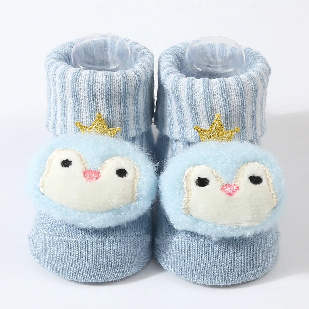 Baby Socks Spring and Autumn Soft Cotton Newborn Baby Socks in The Tube Cartoon 3D Doll Infant Boys Girls Socks 0-6 Months