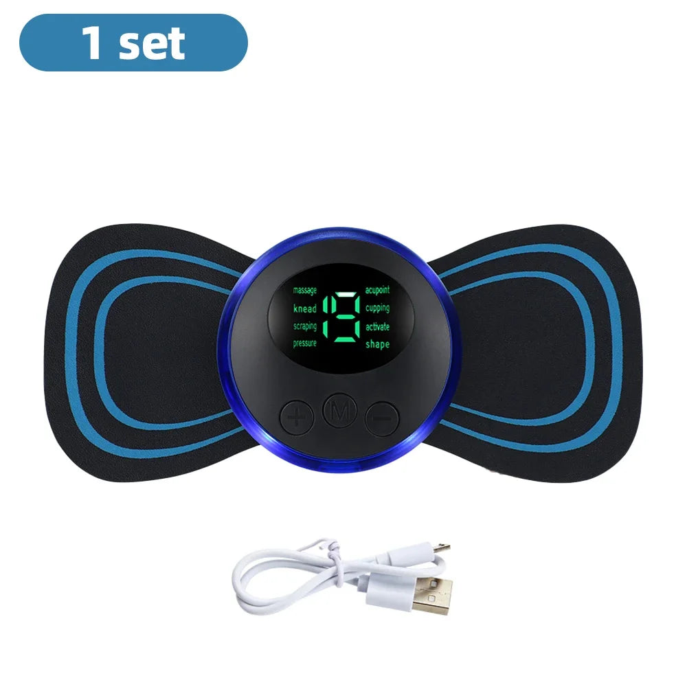 EMS Electric Neck Massager EMS Muscle Massage Stimulator Low Frequency Instrument Back Cervical Calf Patches Joints Mini Device