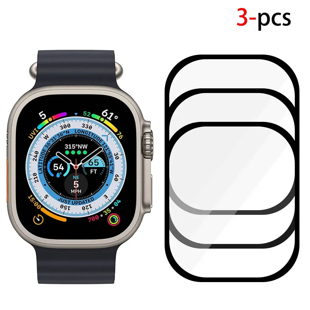 Protector Film For Apple Watch Ultra 2 49mm 9 8 7 45mm 41mm HD Screen Glass Shell Protector Film iWatch 6 5 4 SE2 44mm 42mm 40mm