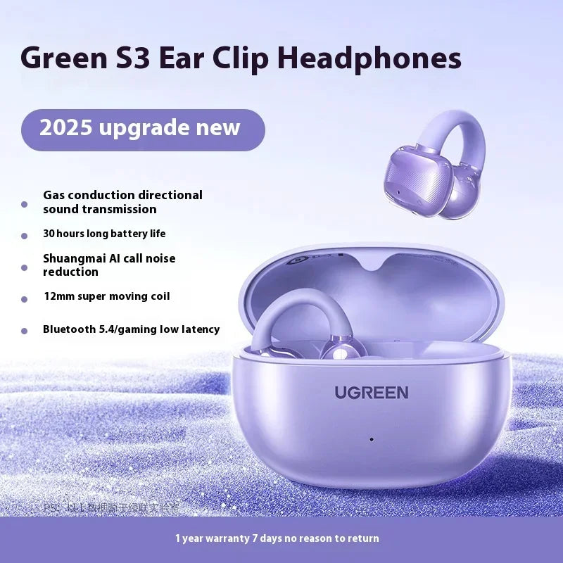 Ugreen Hitune S3 Earphones Hifi Sound Stereo Noise Reduction Outdoor Customized Open Ear Hook Tws Wireless Bluetooth Earphones