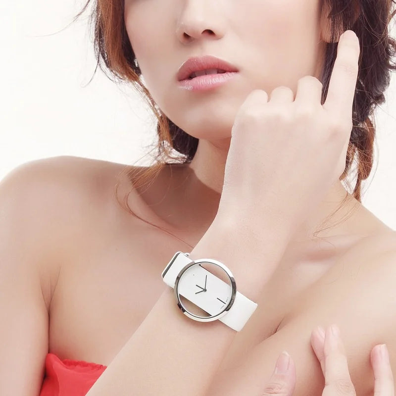 2pcs Fashion White Simple Watch Rhinestone Pearl Bracelet For Women Quartz Watch Bracelet Set