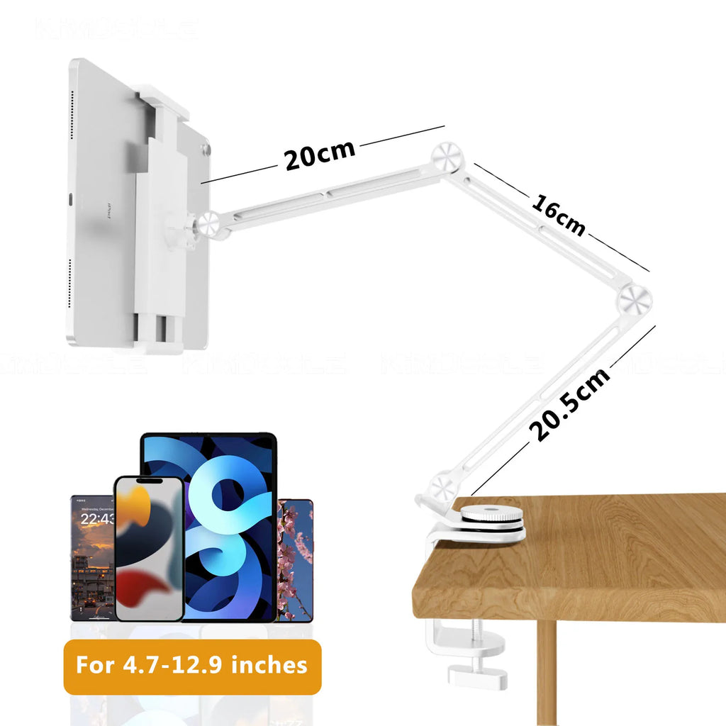 3 Rod Tablet Stand with 360 Rotation and Adjustable Angles Compatible With Tablets Phones and Laptops Portable and Foldable