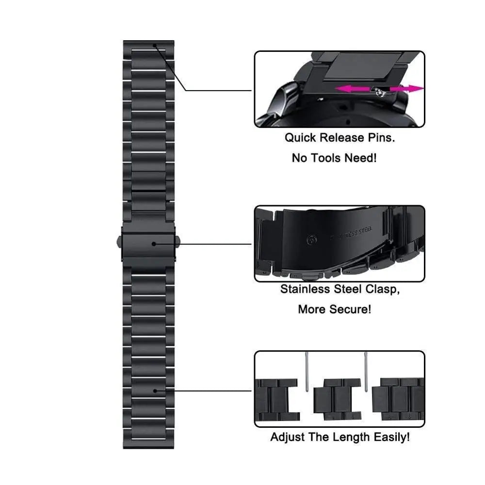 22mm 20mm Stainsteel Steel Strap For Samsung Galaxy 7 6 3 4 5 Pro Classic Metal Band For Huawei GT 4 46mm Amazfit Bip/GT/GTS/GTR