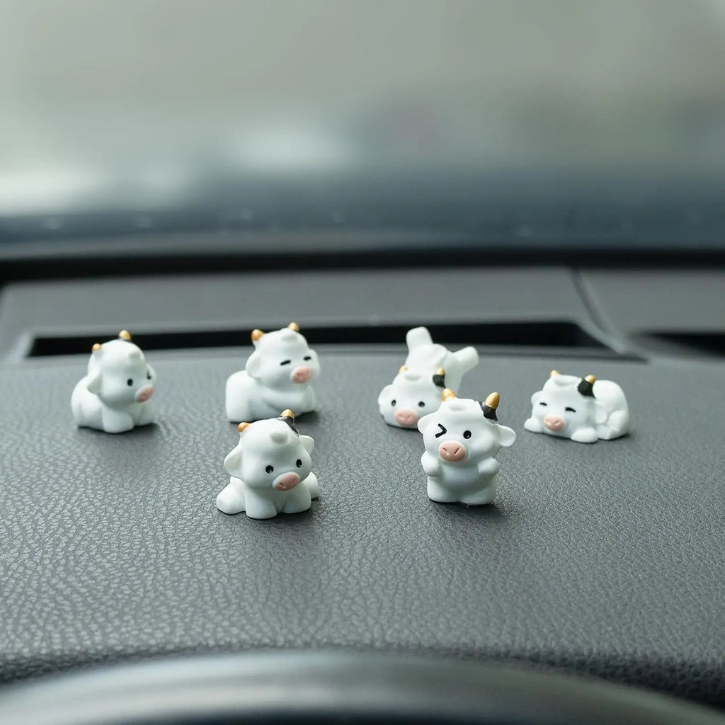 Cute Mini Animal Car Dashboard Accessories Fun Animal Car Rear View Mirror Decor Interior Ornaments Fairy Garden Home Car Gifts