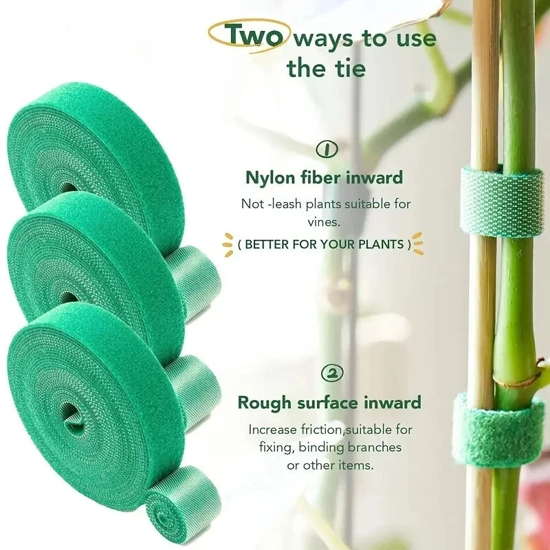 1/3Pc Nylon Plant Bandage Tie Reusable Plant Hook Loop Ties Green Fastener Tape Bamboo Cane Wrap Support Home Garden Accessories