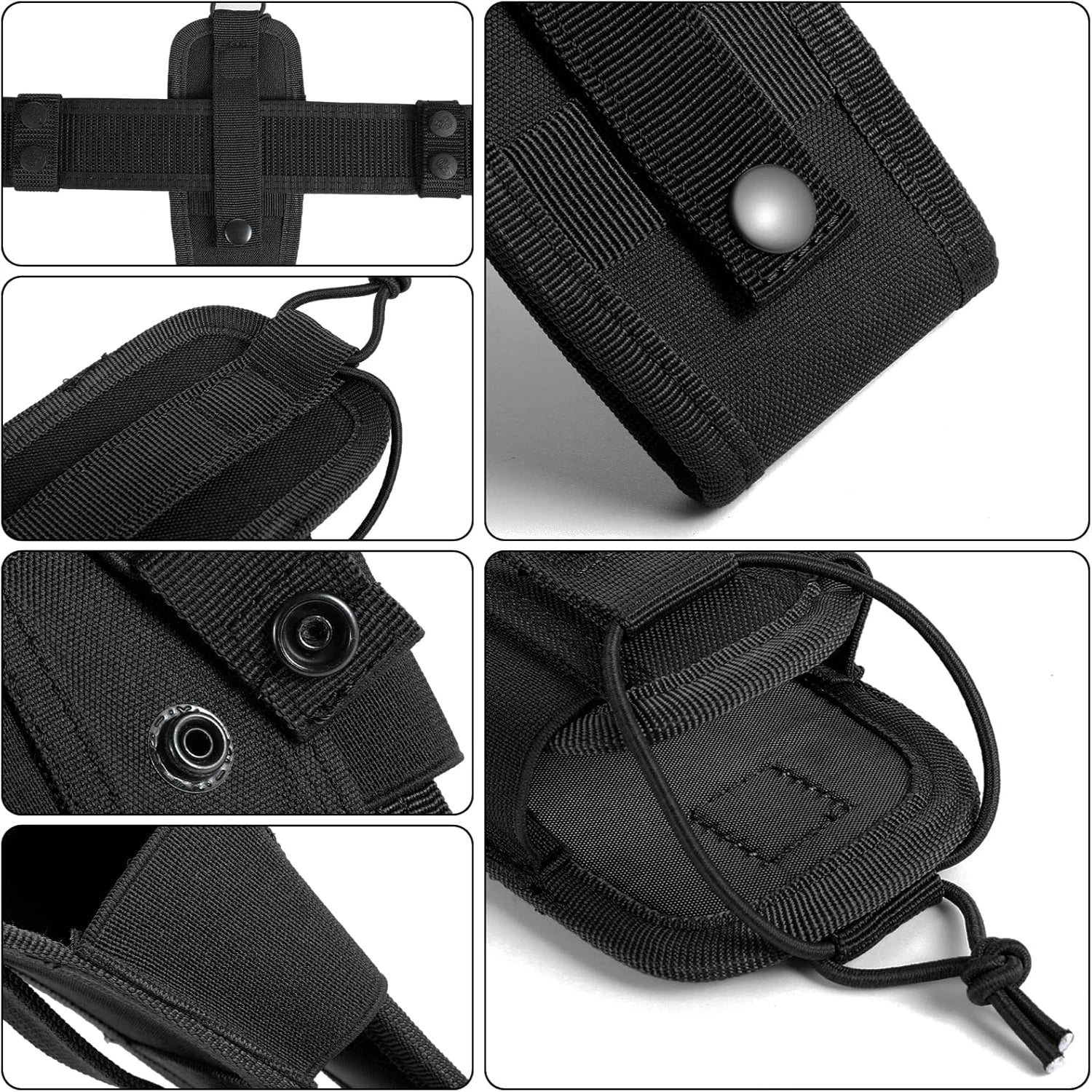 Tactical Radio Holster Molle Pouch, Military Heavy Duty Universal Case for Police Firefighter Two Way Walkie Talkies Vest