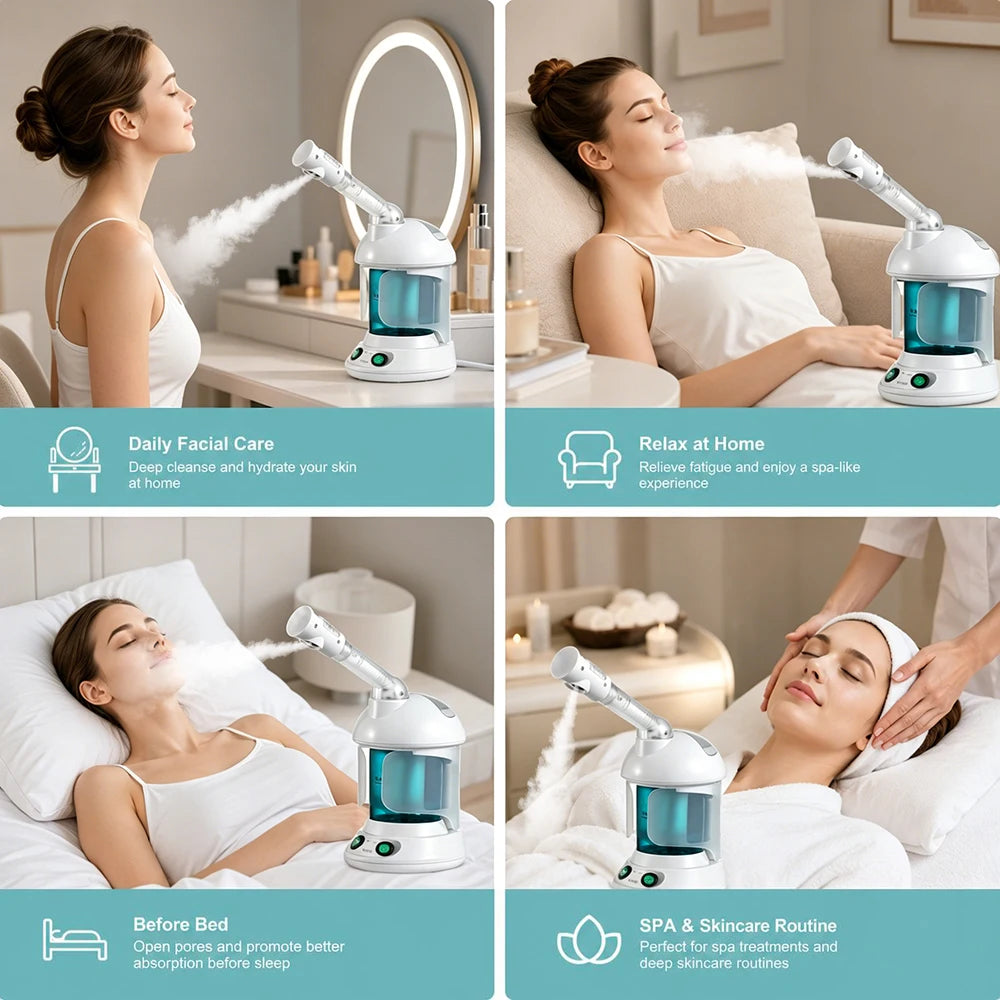 KSKIN Custom Hot Sale Face Mist Spray Portable Facial Steamer For Face Professional Ionic Facial Steamer