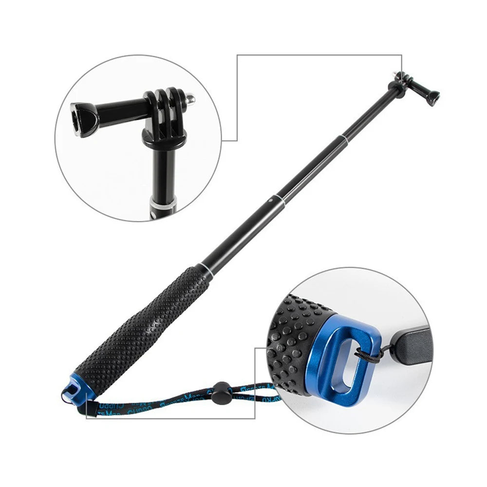 Aluminum Alloy Monopod Selfie Stick Hand Grip Pole for GoPro Hero 13 12 11 10 9 8 7 Insta360 SJCAM AKASO DJI OSMO Action Camera