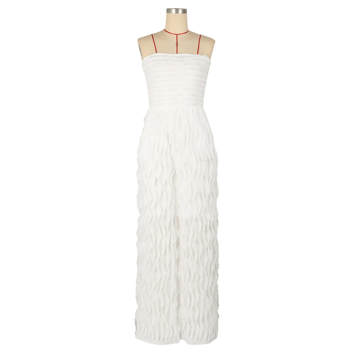 Strapless Sleeveless Wide Leg Jumpsuit Elegance Highlights the Collarbone Strapless Design Long Rompers High Waisted Jumpsuits
