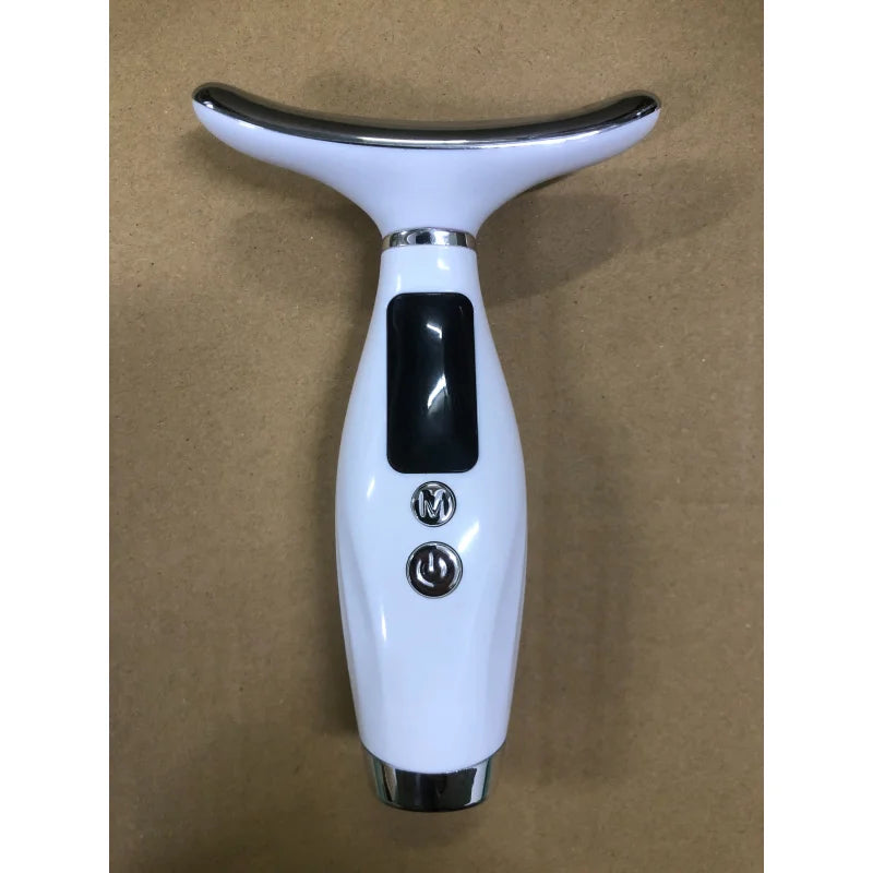 Portable 7 Colors LED Light Therapy Face Neck Massager 3 Gears Adjustable Gentle Vibration Anti Wrinkle Skin Tightening Lifting