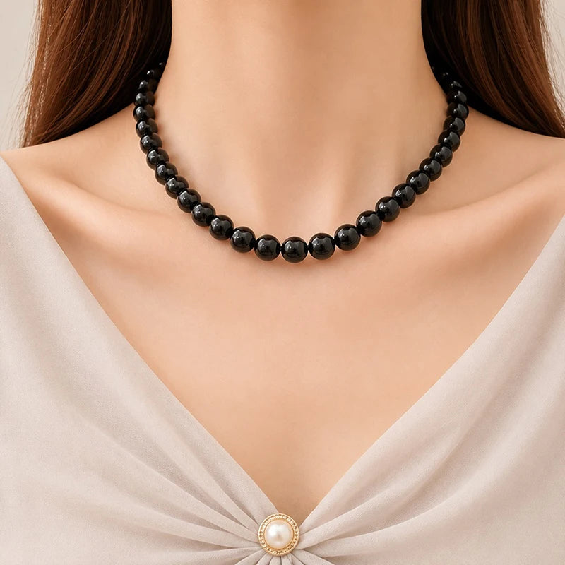 Classic Elegant White Pearl Chokers Necklace For Women Men Wedding Banquet Necklaces Vintage Beads Handmade Jewelry Party Gift