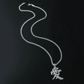 Stainless Steel Chinese Character Pendant Necklace for Women Men Punk Hip-hop Style Party Jewelry Gifts