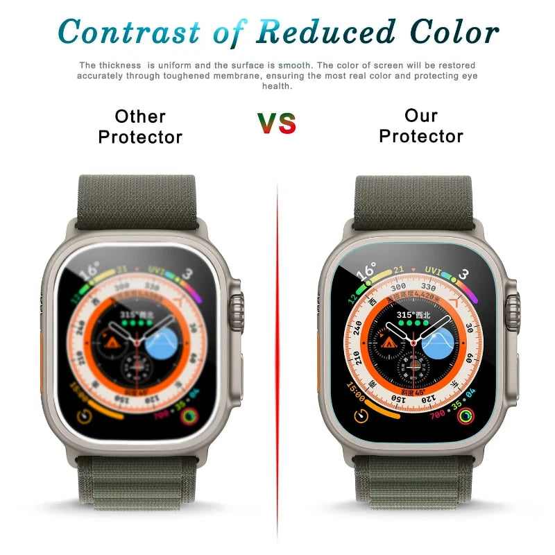 Protector Film For Apple Watch Ultra 2 49mm 9 8 7 45mm 41mm HD Screen Glass Shell Protector Film iWatch 6 5 4 SE2 44mm 42mm 40mm