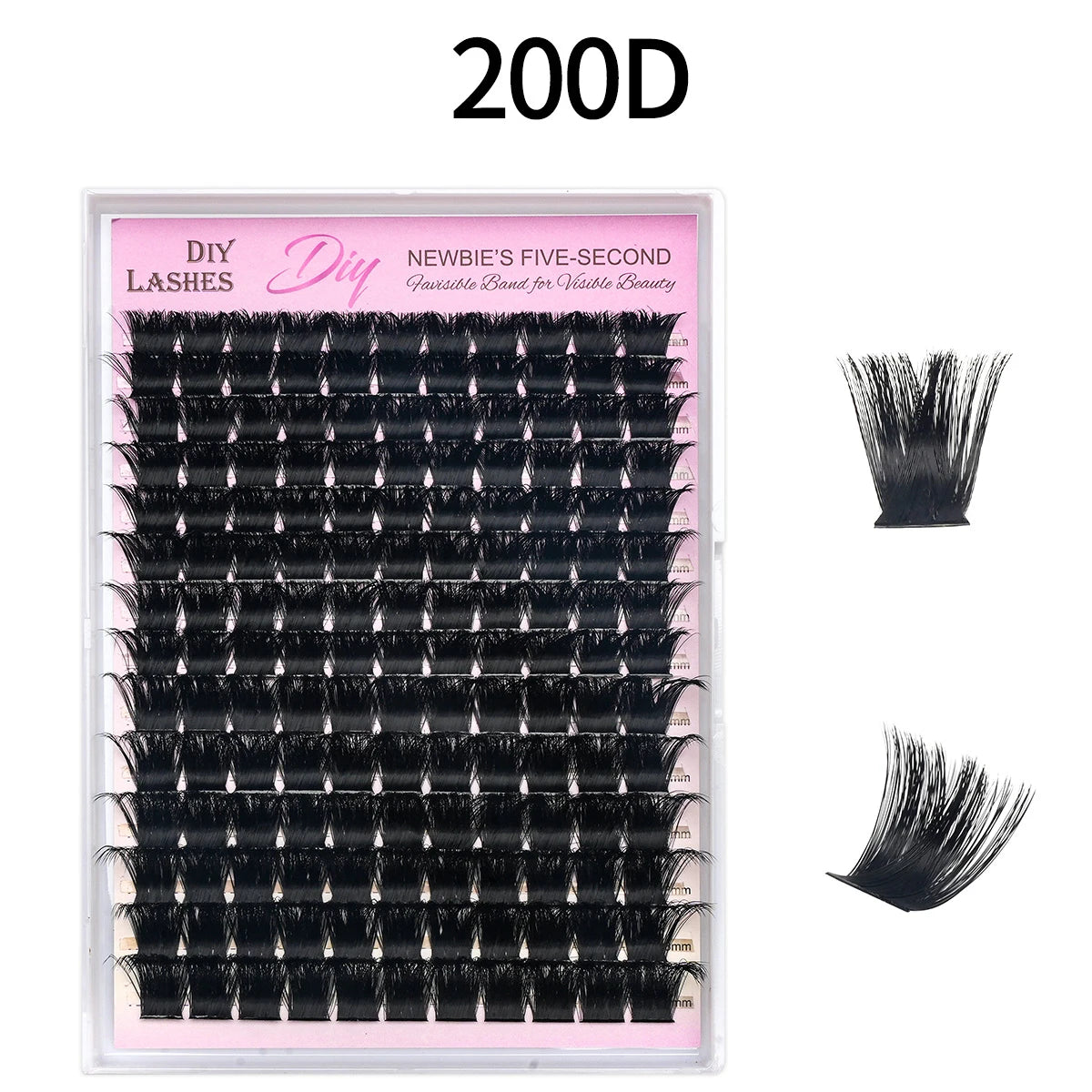 HBZGTLAD 14Rows Individual Lashes Natural Russia Volume Mink Eyelash  100-200D Cluster Eyelash Extension Makeup  eyelashes