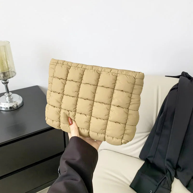 Wholesale Women Cosmetic Quilted Bag Square Makeup Storage Clutch Bags Simple Girl Lipstick Toiletry Organizer Small Handbag