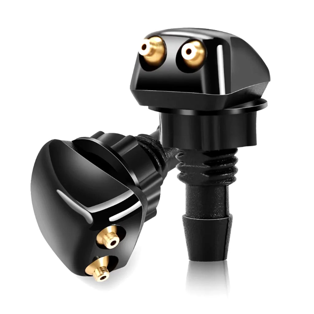 2PCS Front Hood Windshield Cleaning Nozzle Straight Column Truck Car Engine Hood Hole Dual Port Nozzle Compatible With Most