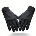 1Pair Outdoor Autumn And Winter Plus Velvet Warm Gloves For Men And Women, Touch Screen Non-slip Bicycle Riding Gloves