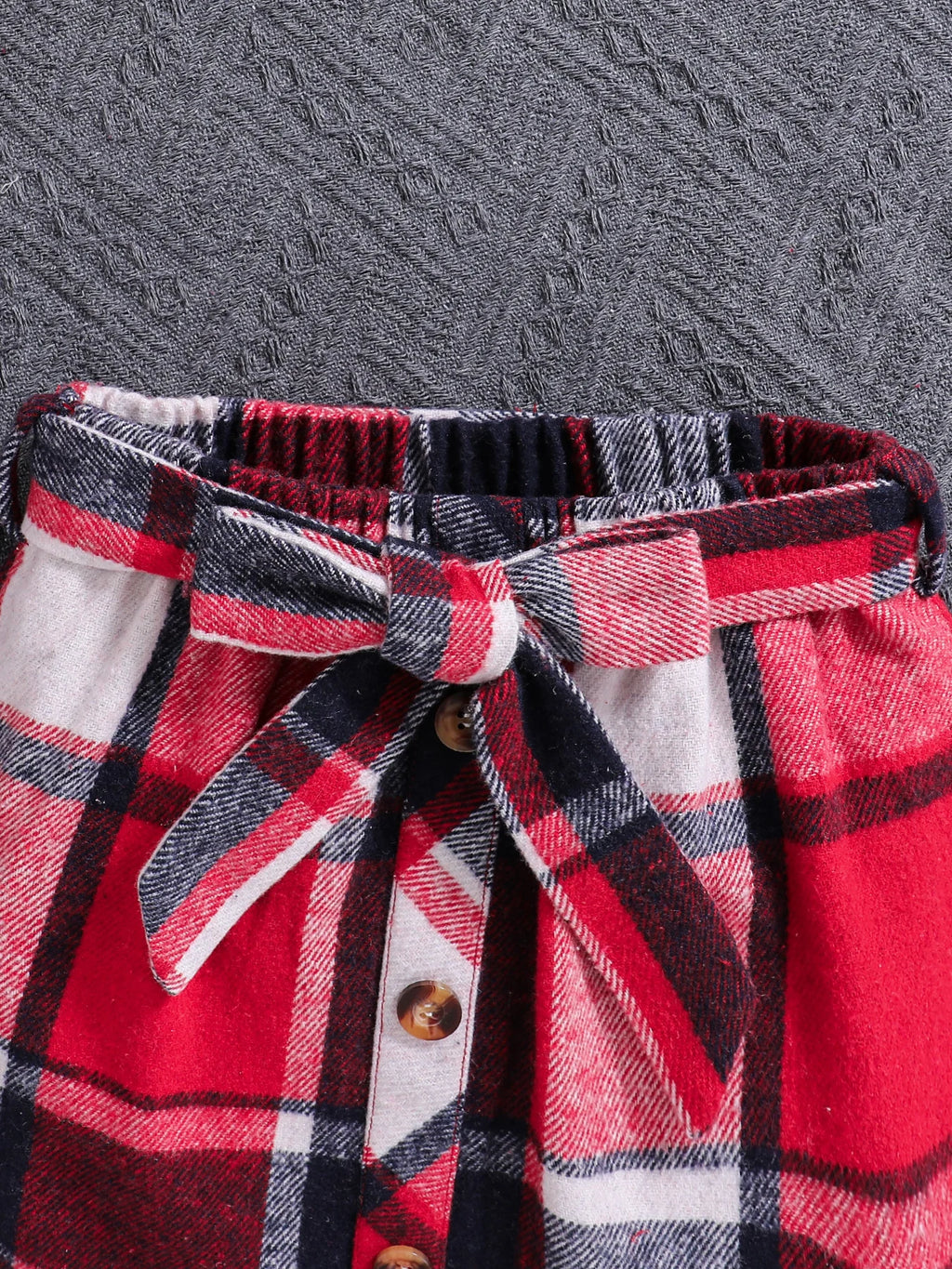 Girls fashion girls Spring and fall new set red high neck bubble long sleeve red plaid skirt + hat 3-piece outdoor casual dress