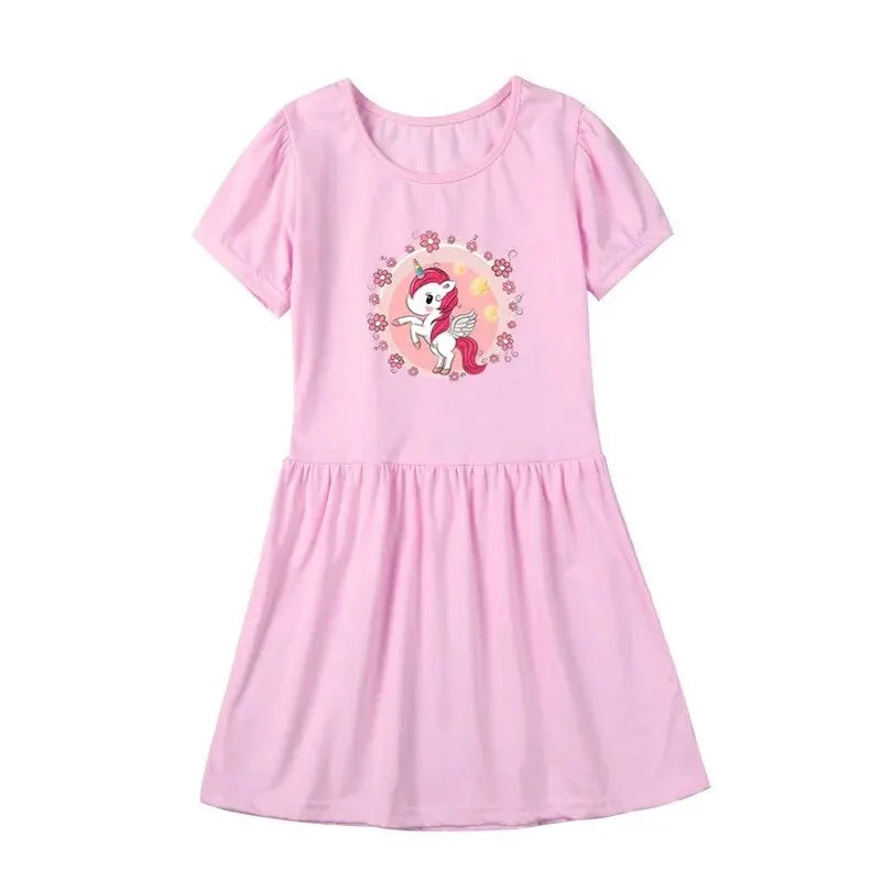 Heart Shape Flower Dress For Girls Summer Fashion Holiday Dress Cotton Short Sleeve Tennis Dresses