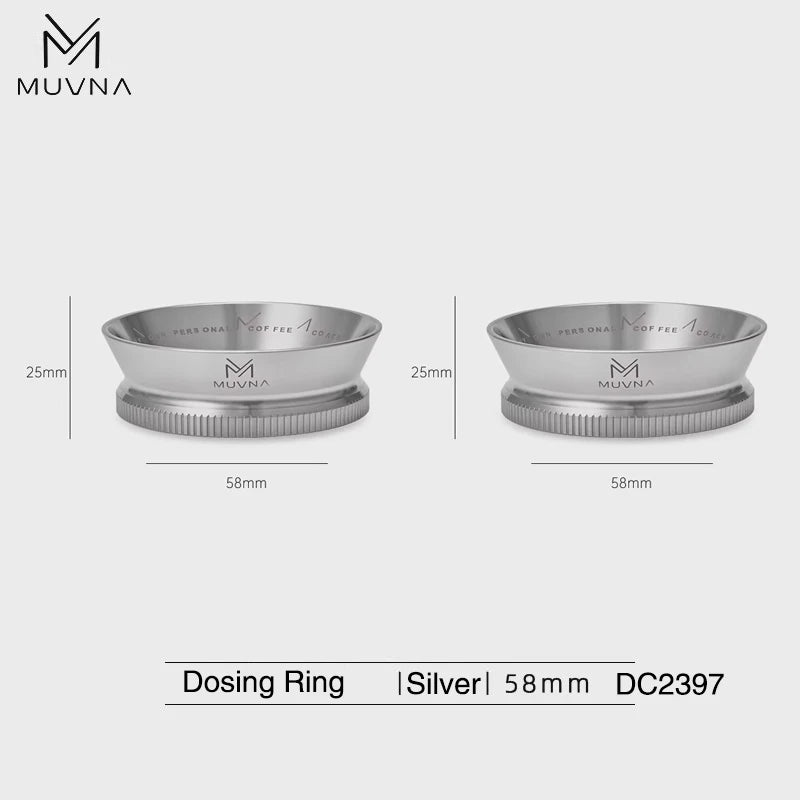 MUVNA Magnetic Dosing Ring Funnel 51/53/58mm, Espresso Ring Dosing Anti-Spill with Magnet Fit Portafilter Barista Accessories