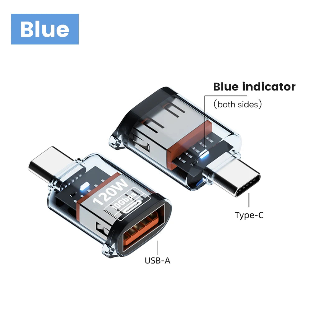 120W Fast Charging USB 3.2 to Type C Adapter OTG 10GB High Speed Data Audio Transfer For PC Tablet Xiaomi Huawei USB C Converter