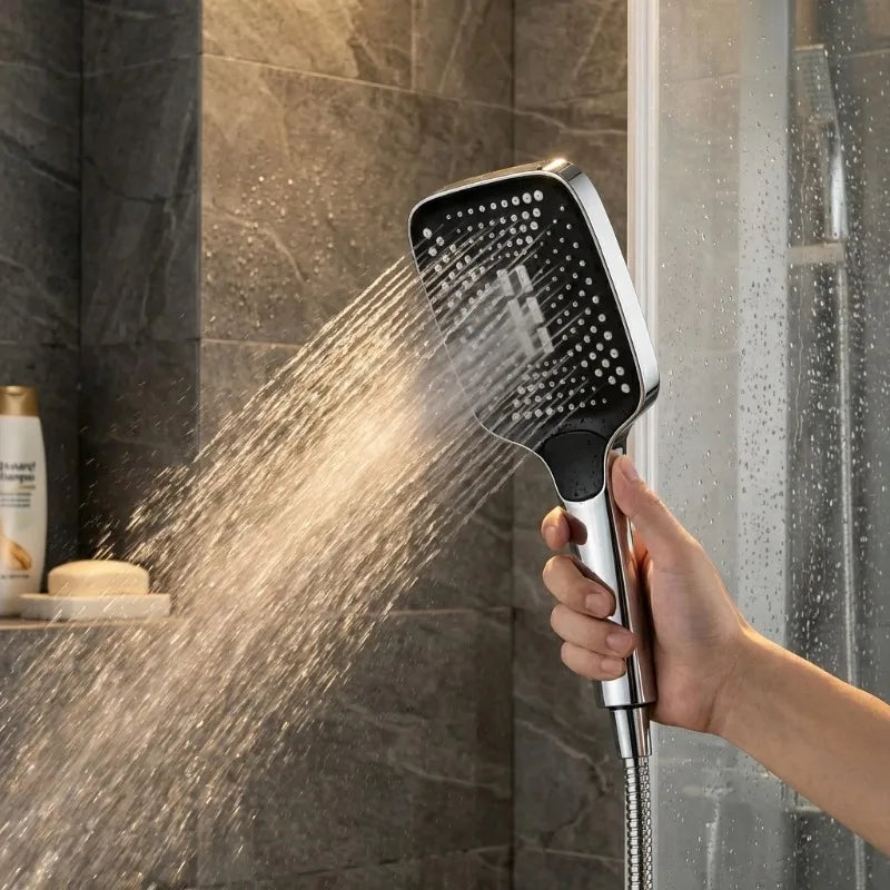 Adjustable 3-Mode High Pressure Shower Head Large Flow Water Saving Rainfall Mixer Head Bathroom Accessory