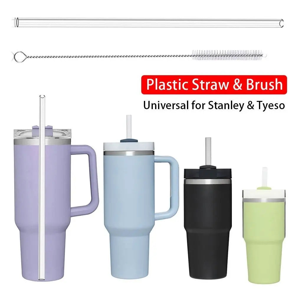 New 9mm Straight Drinking Straws Vacuum Tumbler Themos Cup Bottle Replacement Straw with Brush Suitable for  18-40oz