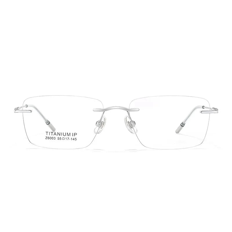 Men's ultra-light anti-blue pure titanium rimless glasses custom myopia prescription glasses reading glasses