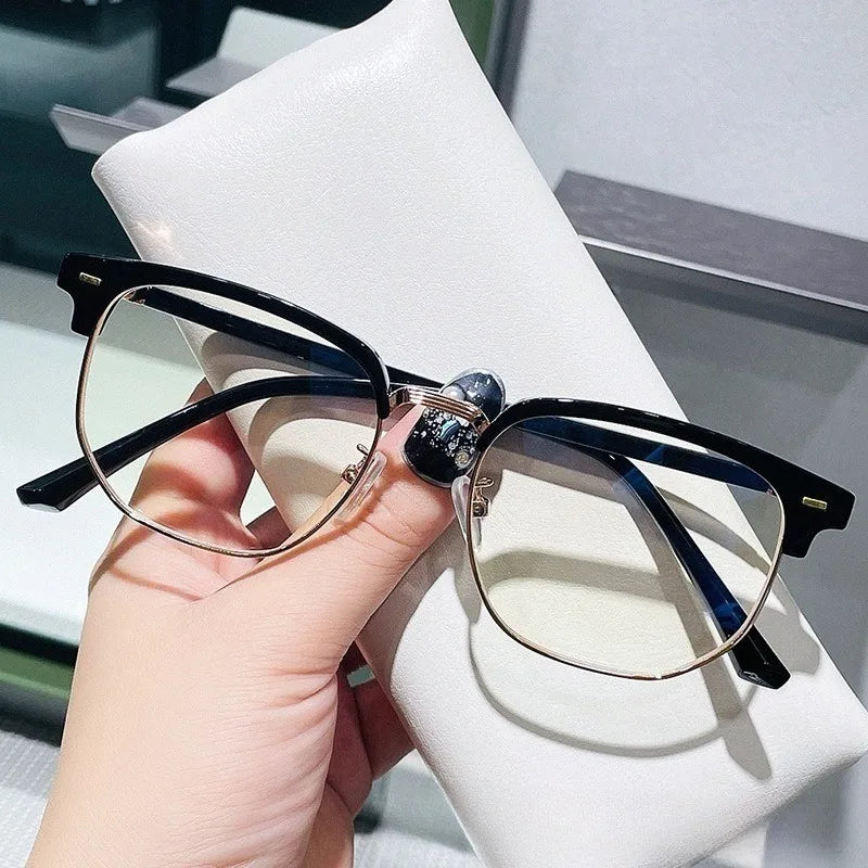Anti Radiation Eye Glasses for Women Men Replaceable Lens Simple Square Anti Blue Ray Fashion Eyeglasses