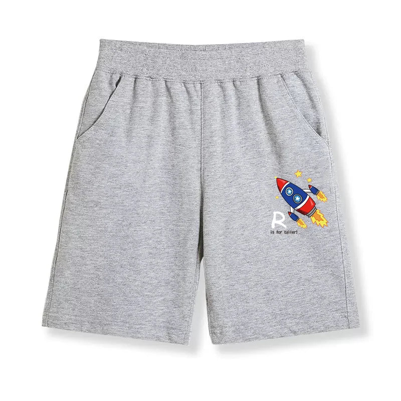 Boys New Summer Trousers Solar System Design Sports Shorts Children Loose Cotton Short Pants 3-14Y Unisex Clothes